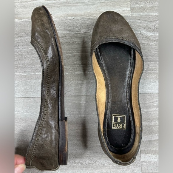 Frye Carson Round Toe Leather Sole Ballet Flats 7B - Picture 6 of 13